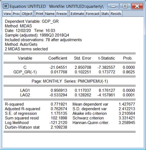 midas eviews|Nowcasting GDP with PMI using MIDAS.